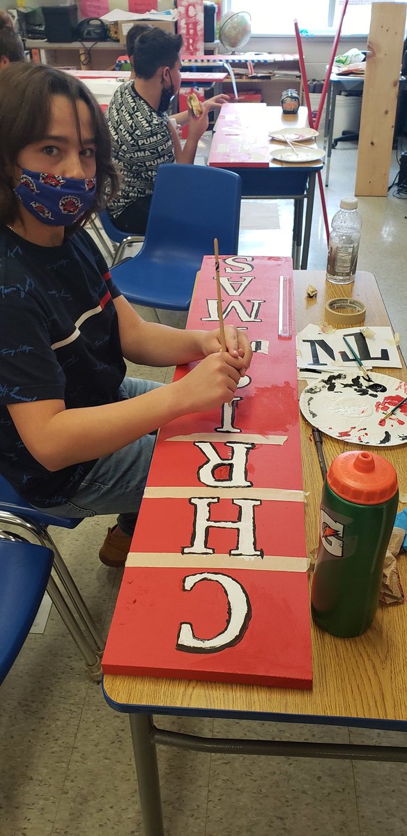stannephoenix's tweet photo. Grade 8 art that will get you in the spirit...... https://t.co/6l4sNuS1sO