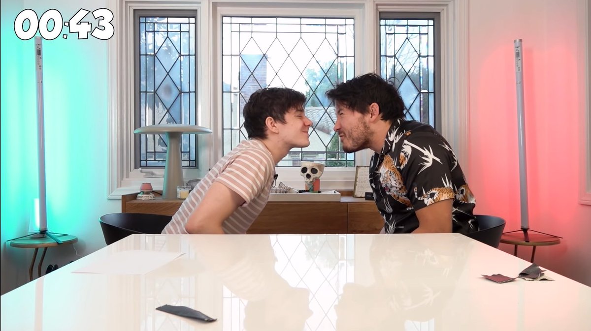 ethan and mark smiling/ laughing with each other a thread