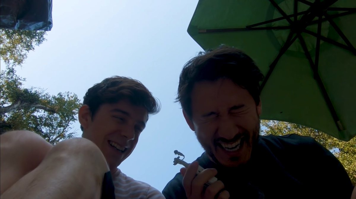 ethan and mark smiling/ laughing with each other a thread