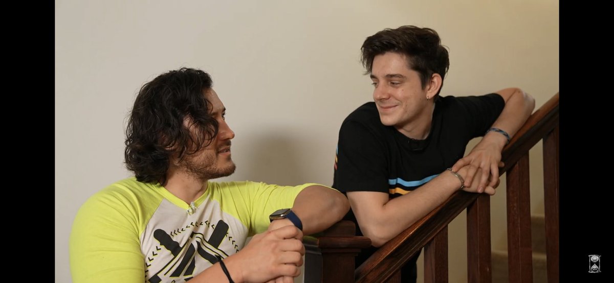 ethan and mark smiling/ laughing with each other a thread