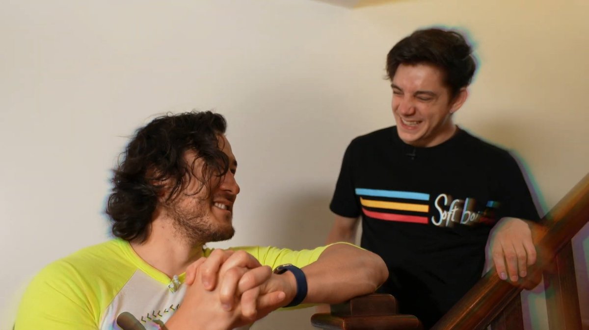 ethan and mark smiling/ laughing with each other a thread