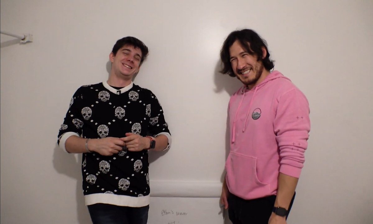 ethan and mark smiling/ laughing with each other a thread