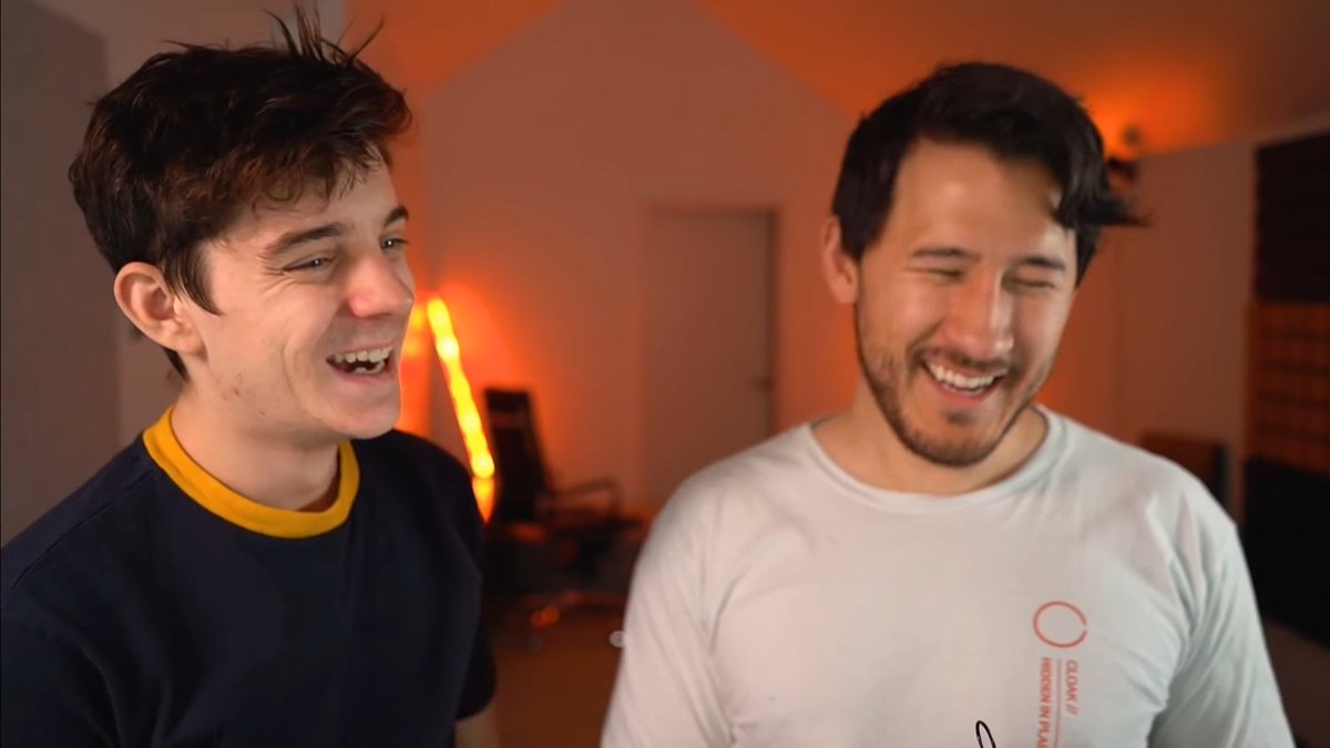ethan and mark smiling/ laughing with each other a thread