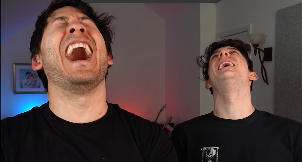 ethan and mark smiling/ laughing with each other a thread