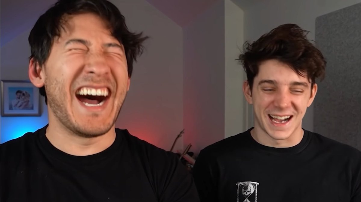 ethan and mark smiling/ laughing with each other a thread