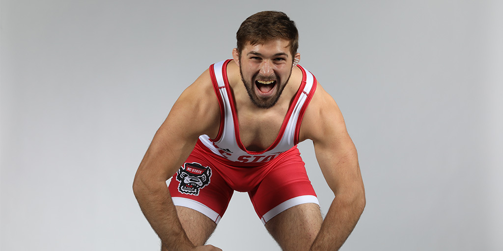 PackWrestle's tweet photo. WOLFPACK WIN!!!

Houghton adds three takedowns in the 2nd period and claims a 12-2 tech fall win! #TwitterlessTyrie https://t.co/WCr8sTQ4AF