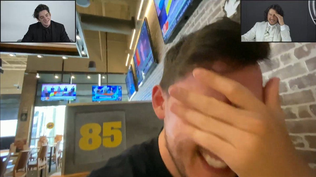 ethan and mark smiling/ laughing with each other a thread