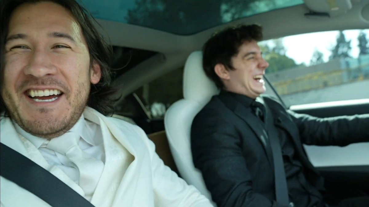 ethan and mark smiling/ laughing with each other a thread