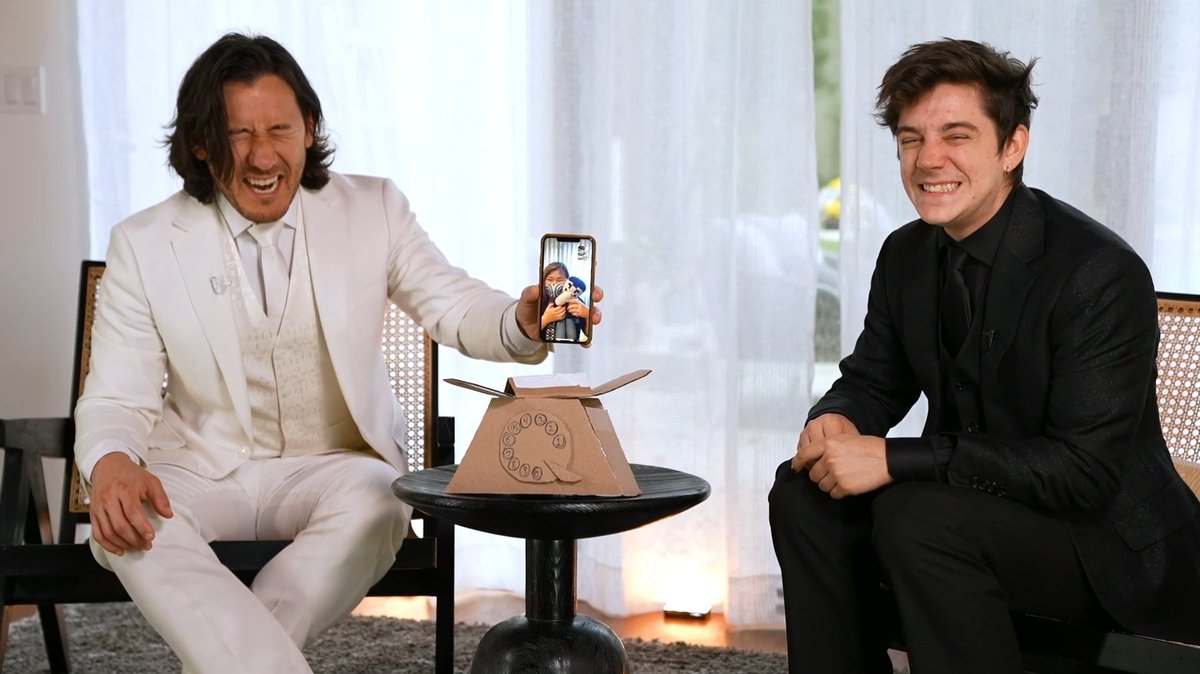 ethan and mark smiling/ laughing with each other a thread