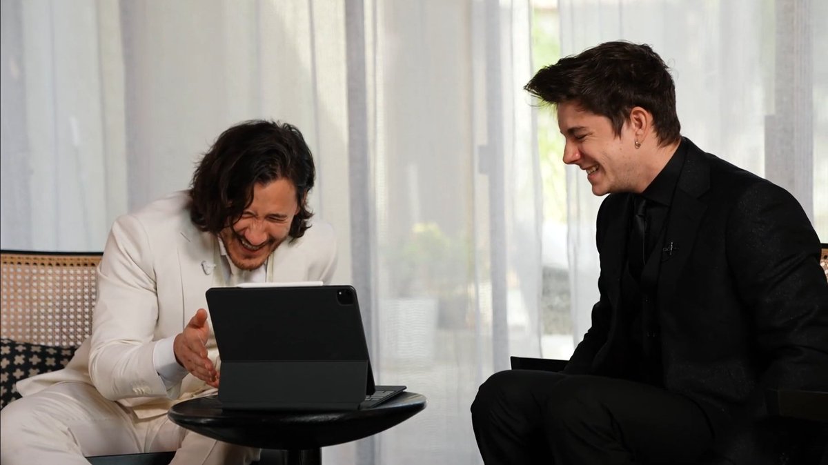 ethan and mark smiling/ laughing with each other a thread