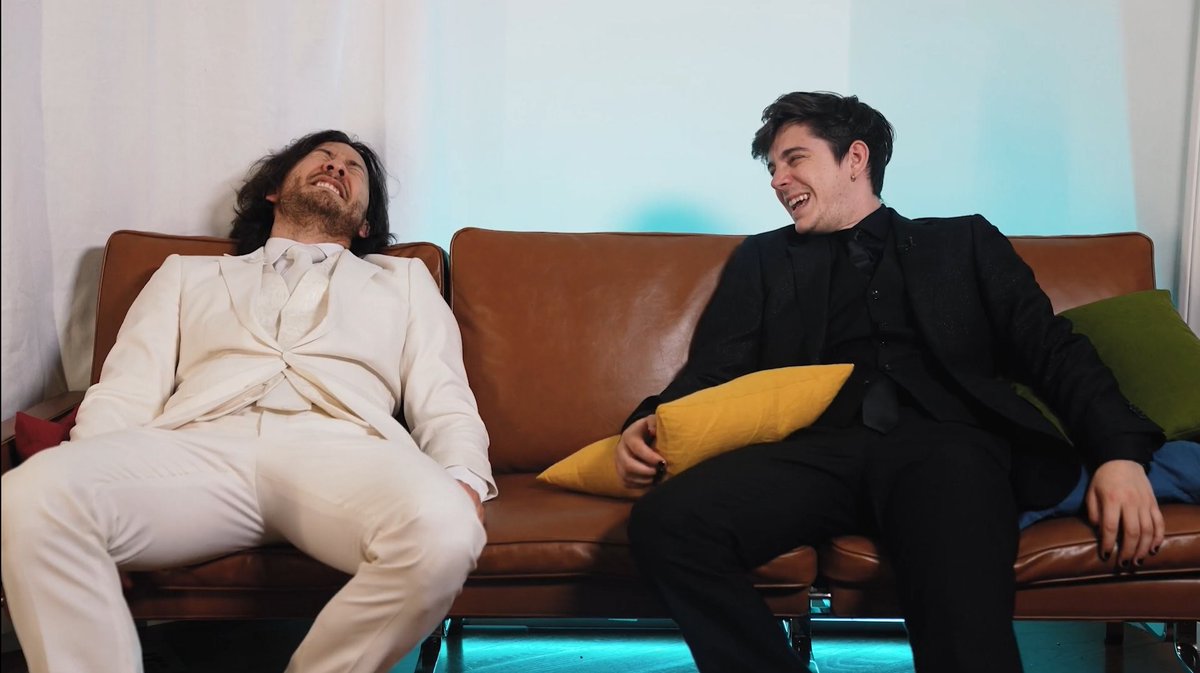 ethan and mark smiling/ laughing with each other a thread
