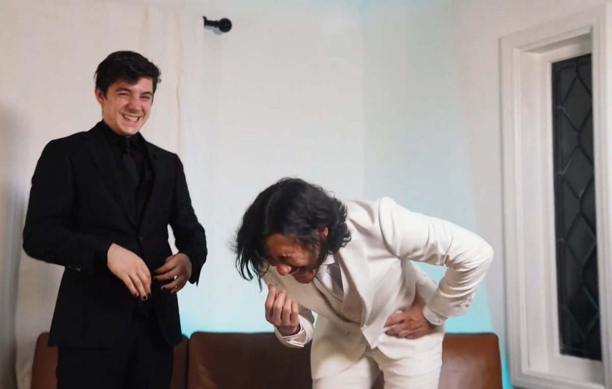 ethan and mark smiling/ laughing with each other a thread