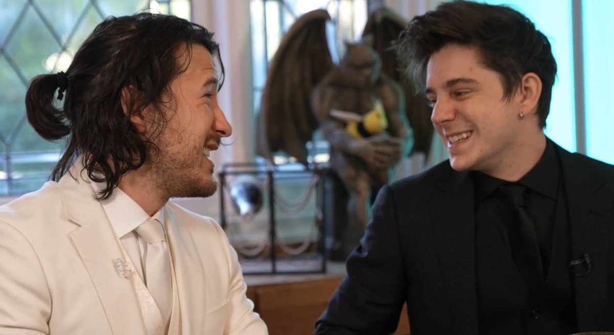 ethan and mark smiling/ laughing with each other a thread