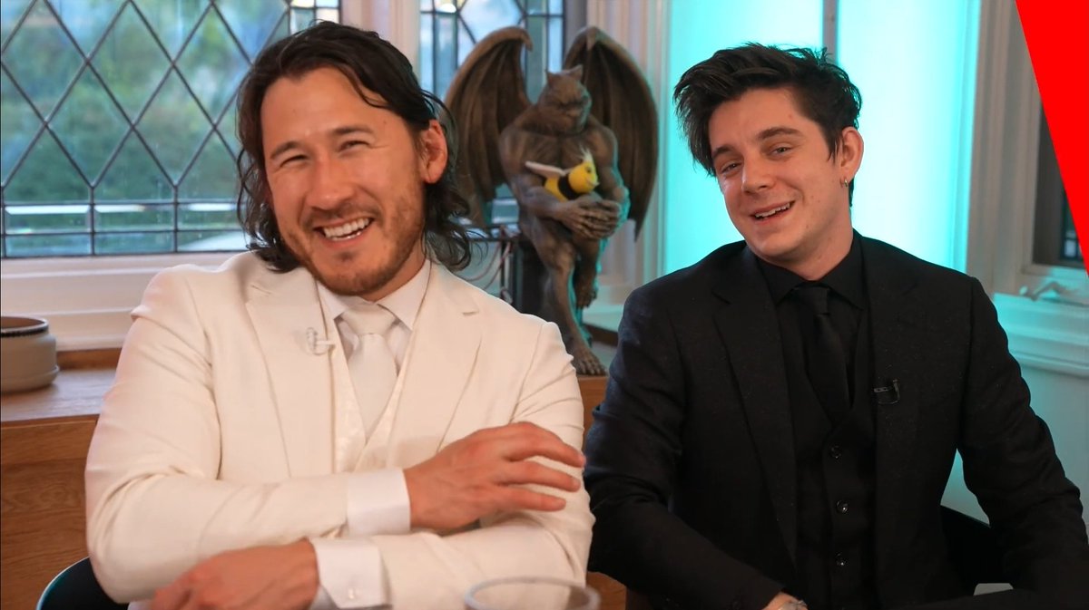 ethan and mark smiling/ laughing with each other a thread