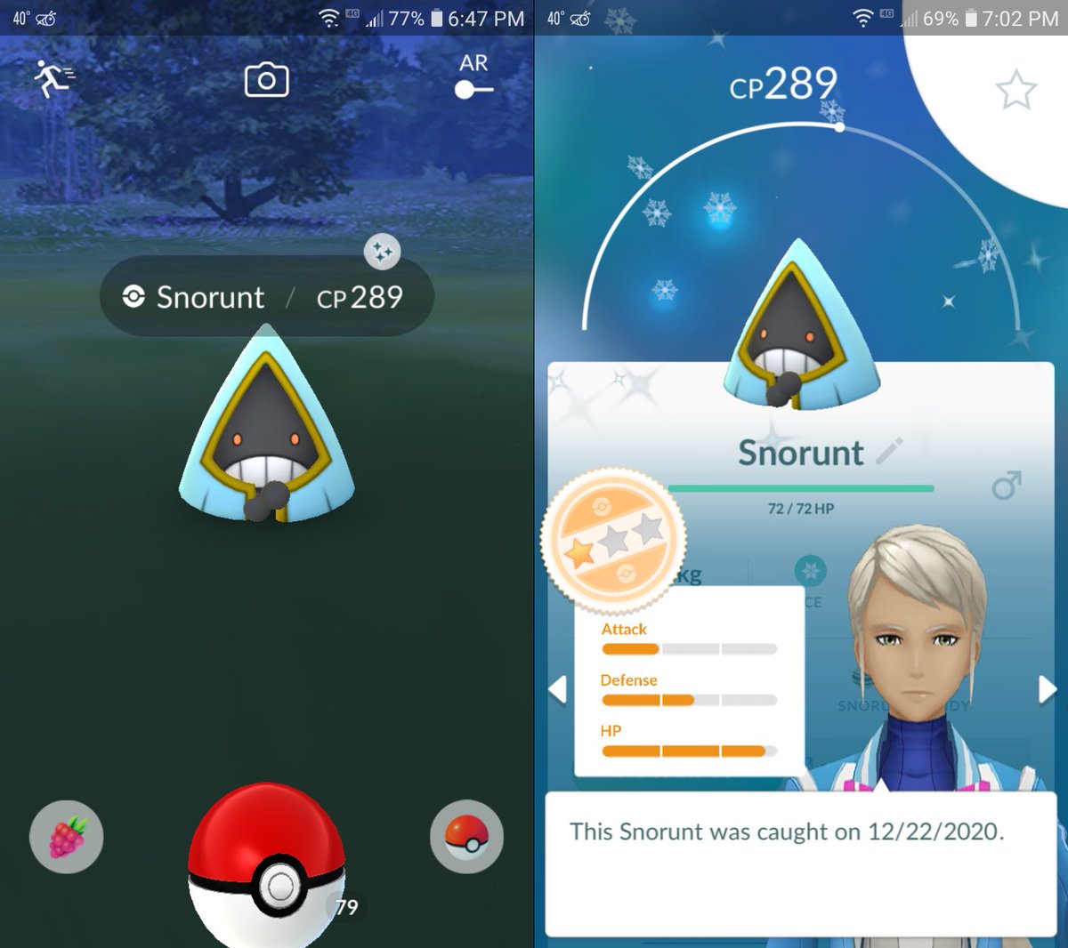 TheDeltaFiles's tweet photo. Got a #ShinyPokemon from the #SpotlightHour.  Would have preferred a female for Froslass, but at least I have Mega Glalie to look for.  Hope you guys got some nice Snorunt as well, Shiny or otherwise. #PokemonGO #ShinyCheck https://t.co/WXAk3V6zgv