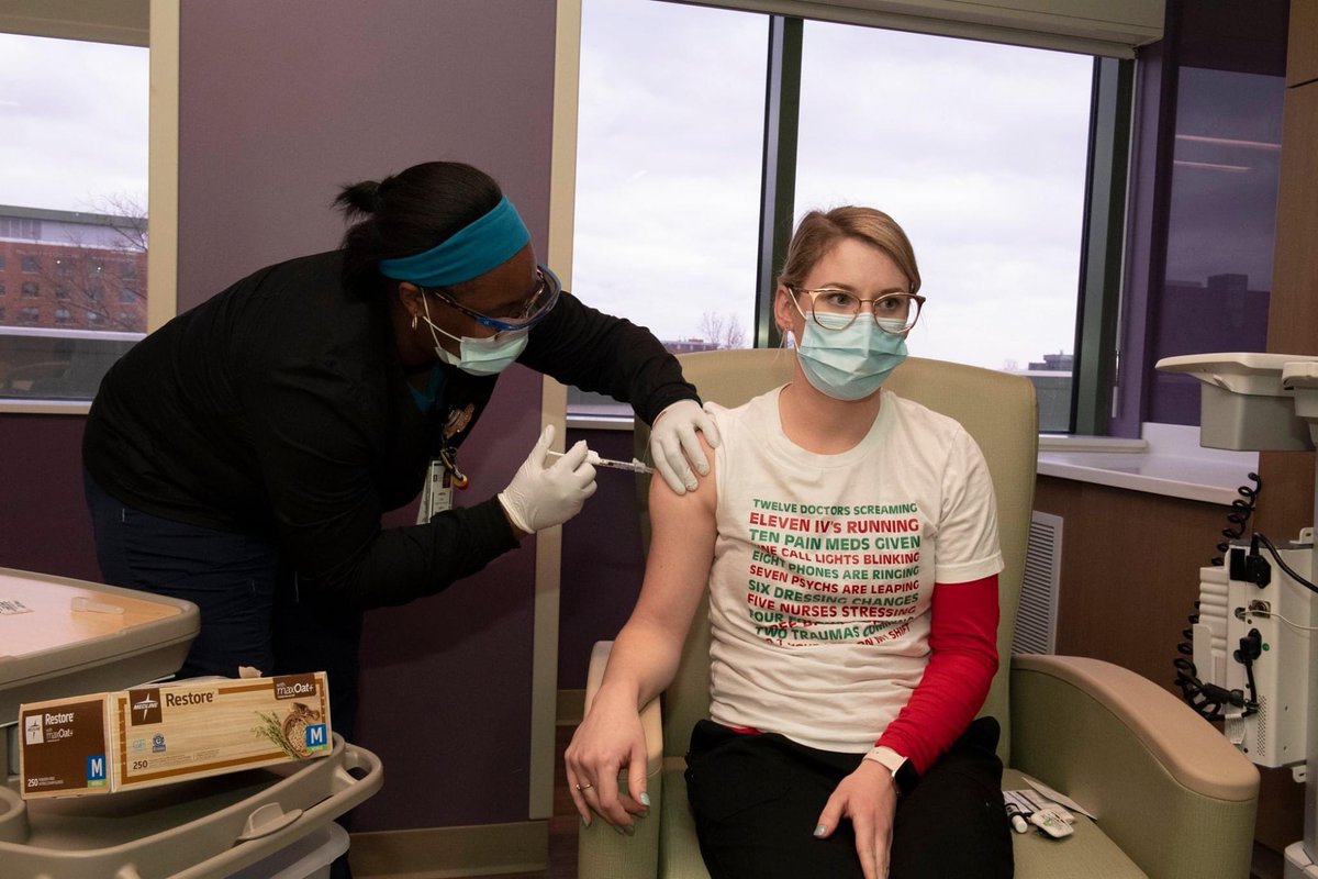 AkronChildrens's tweet photo. Today was a historical day at Akron Children’s as the first 10 caregivers were able to receive the Moderna #COVID19 vaccine. https://t.co/wfzSOfsfKU