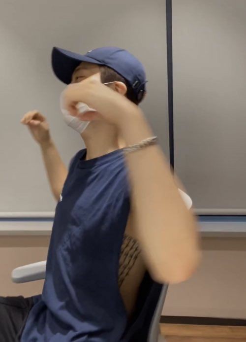 We have yet to see a clear photo of Youngjae's abdominal tattoo(?)