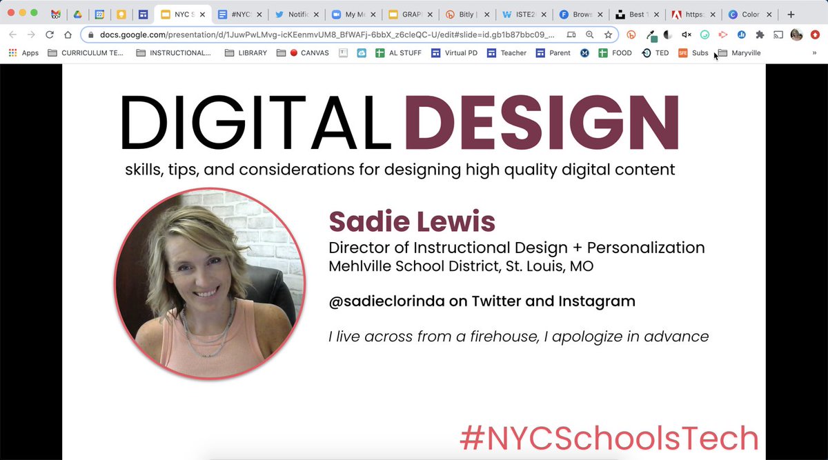 sadieclorinda's tweet photo. Looking forward to chatting about design with some wonderful New York educators at the #NYCSchoolTech tonight! Thanks for the invite, @seanmarnold
The tabs are all open in Chrome with care, in hopes that NY teachers would soon be there... https://t.co/ixD9RZjUX9
