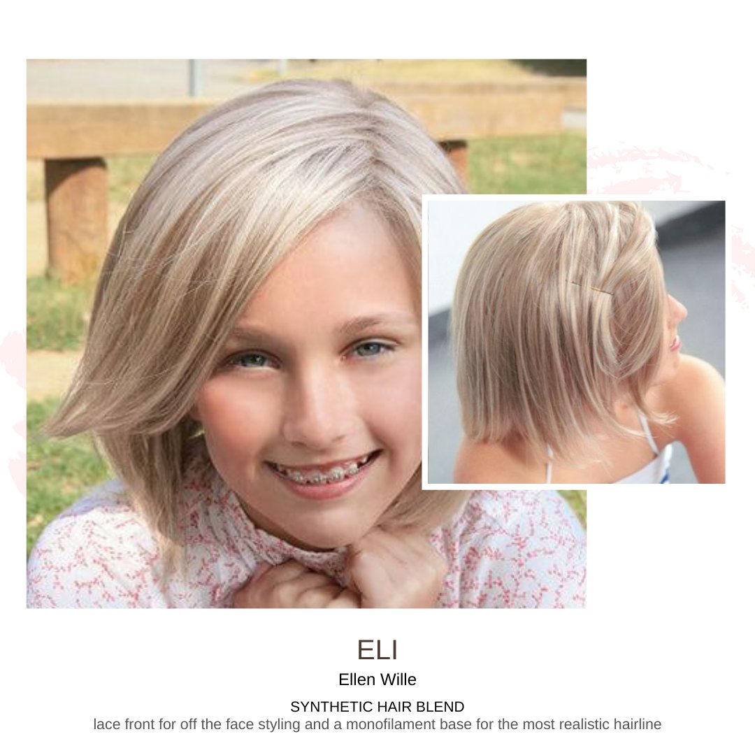 We feature a ton of amazing children’s products on our website, like this synthetic wig from Ellen Wille. 💖 This particular wig is called Eli and has a lace front for off the face styling and is super comfortable. Visit our website to view more! ✨ bit.ly/3oaYVVK