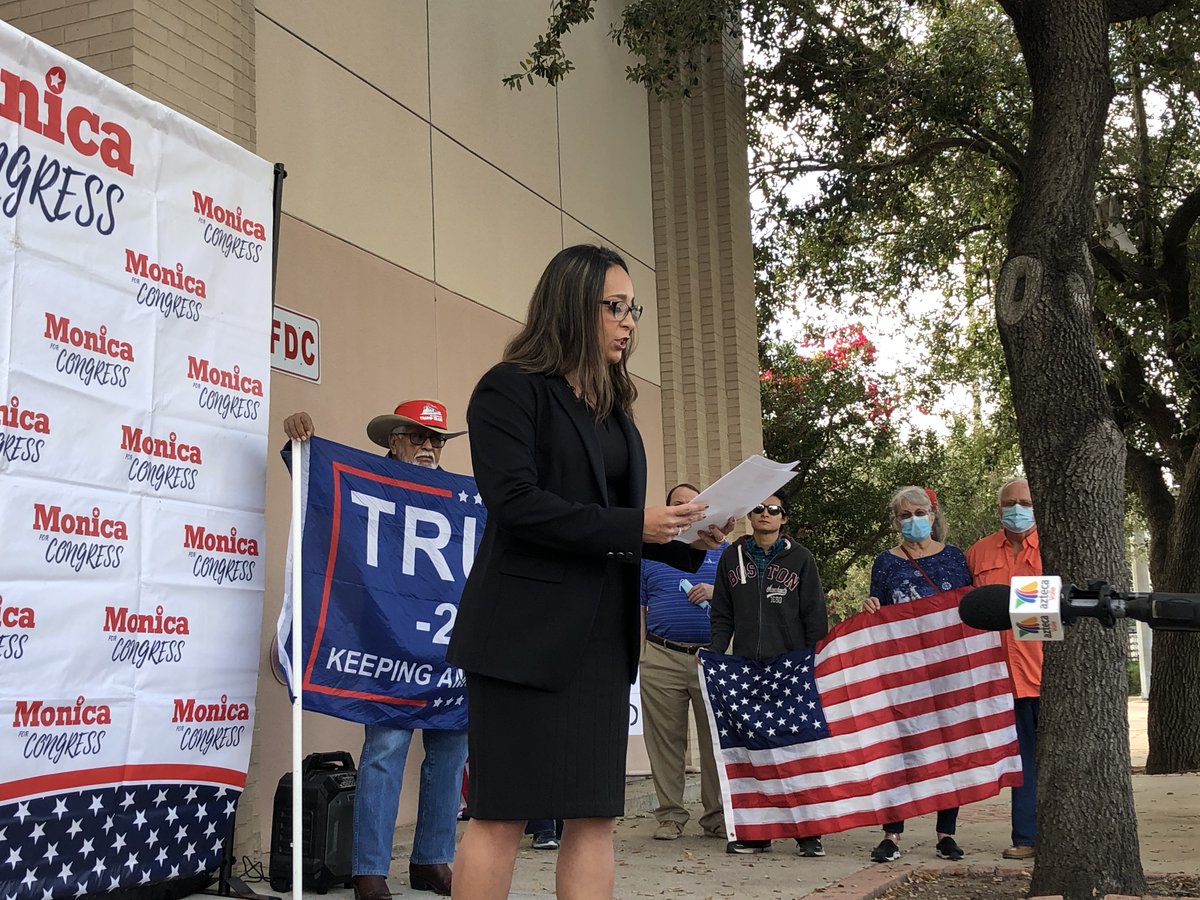 Republican congressional candidate Monica De La Cruz-Hernandez, who narrowly lost the November election to U.S. Rep. Vicente Gonzalez (D-McAllen), held a news conference today in Edinburg  #rgv