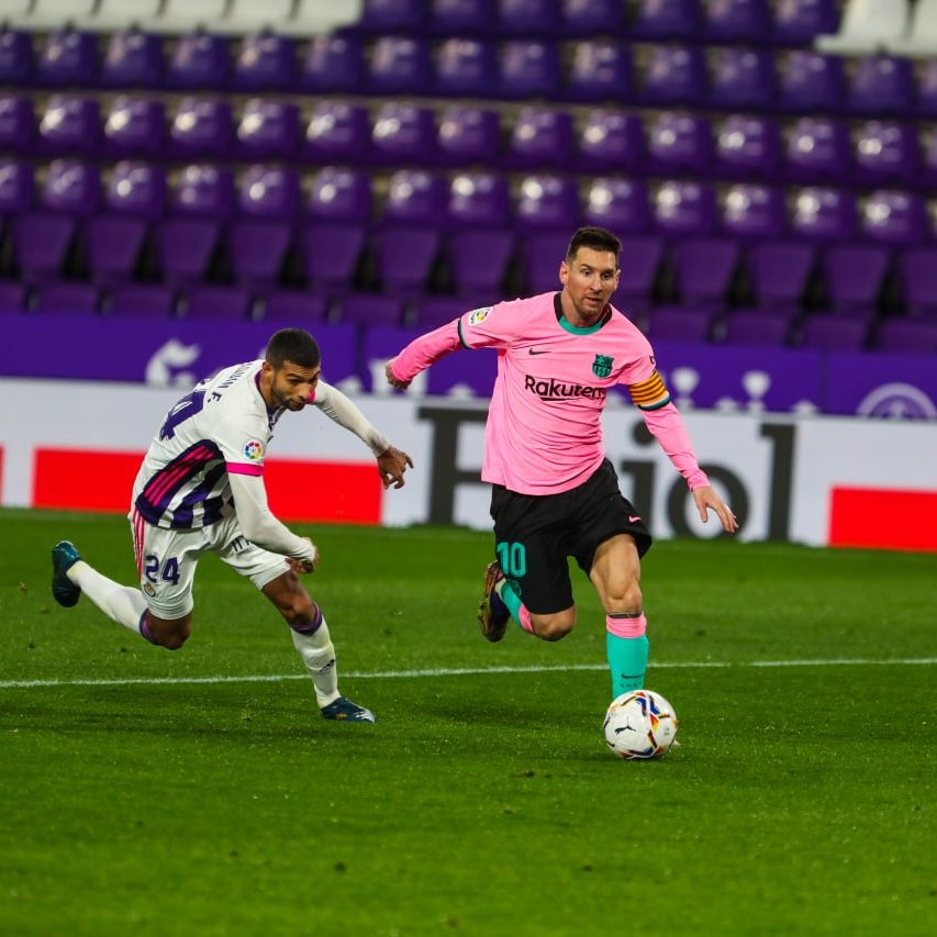 Messi against Valladolid in La Liga