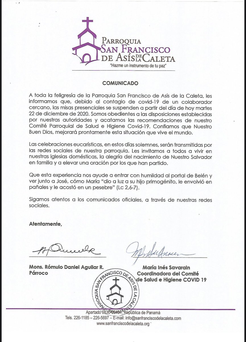 Comunicado a la comunidad de San Francisco de La Caleta #YoSoyCaleta