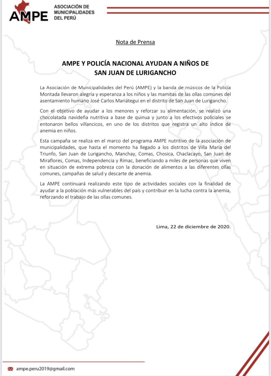 #AMPEnutritivo
Llevamos alegría y esperanza a los niños del asentamiento humano José Carlos Mariátegui en San Juan de Lurigancho.
