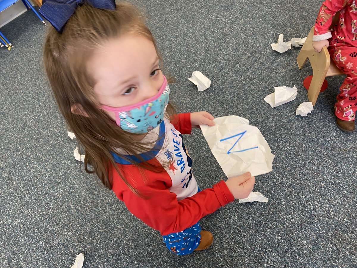 PJ Days and indoor snowball fights while practicing letter and number I.D. on our last days of PreK before school vacation.  Embracing the wild.  #wbwildcats