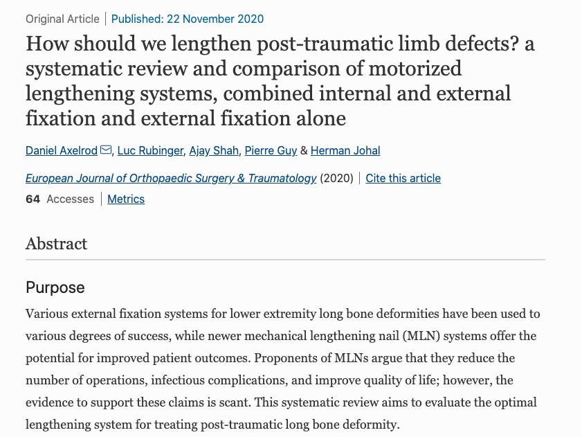 Stoked for this one to hit the next issue of <a href="/EJOST_/">European Journal of Ortho Surgery and Traumatology</a> 
link.springer.com/article/10.100…