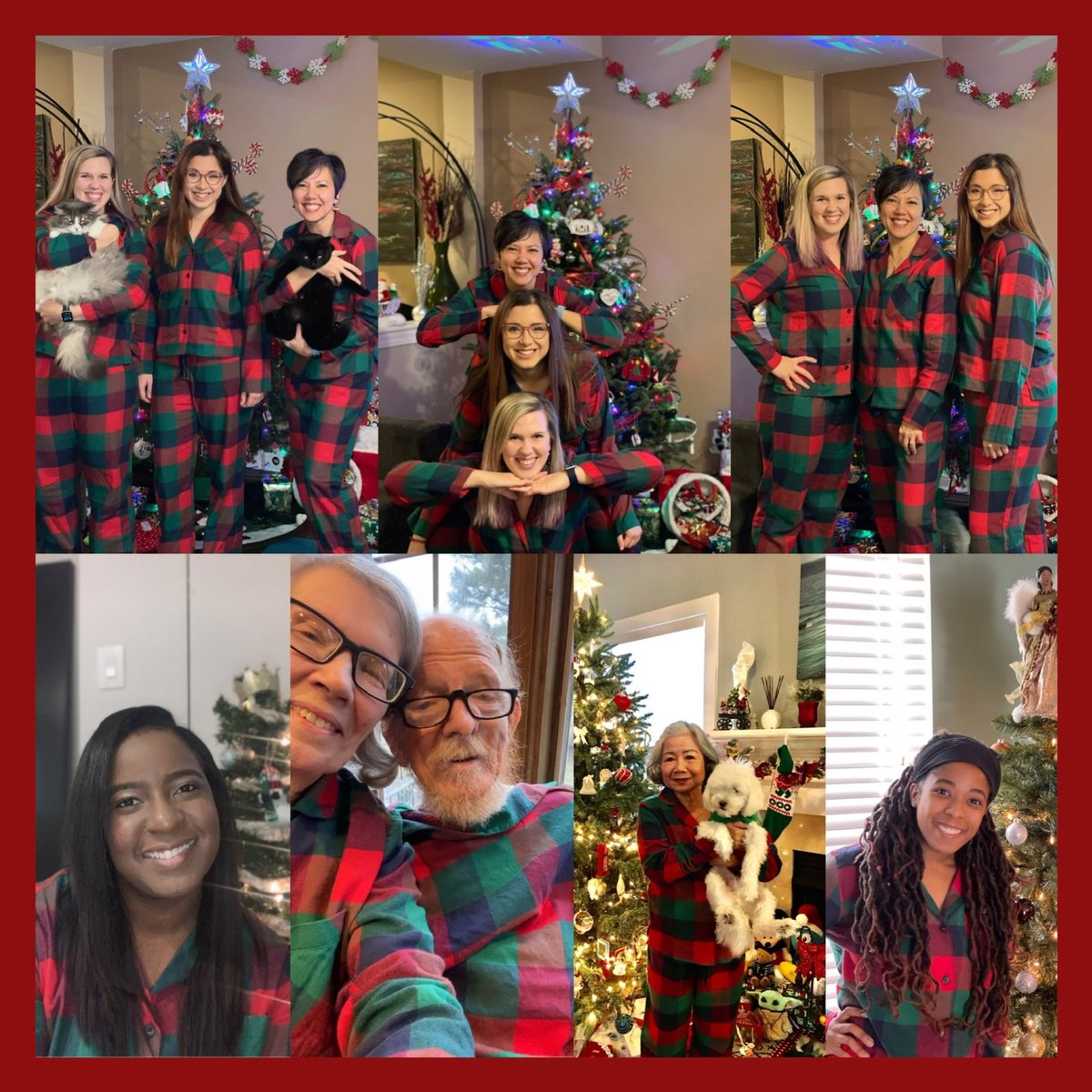 Bdancedizzle's tweet photo. Celebrating the Holidays together, apart with matching jammies! We are missing our friends and family this holiday season but finding new ways to stay connected! Sending love and wishes for a safe and healthy 2021!!! 💖🎄🎁❄️ https://t.co/YmoOZfskCU