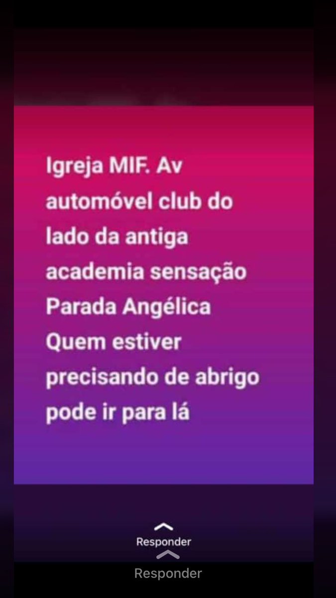 alexmorenos7's tweet image. UTILIDADE PÚBLICA PARA QUEM ESTÁ PRECISANDO DE ABRIGO POR CAUSA DOS ALAGAMENTOS !!!! #help #mage #imbarie