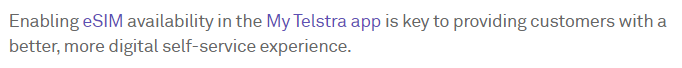 StingOCE's tweet photo. @Telstra if only this was true. Maybe if it worked it would be great. Instead its transferred the service off my sim and hasnt allowed me to download the eSim config and Ive been told on the phone I need to go into a store to fix. YAY!!!! https://t.co/NAjpvJDMKG