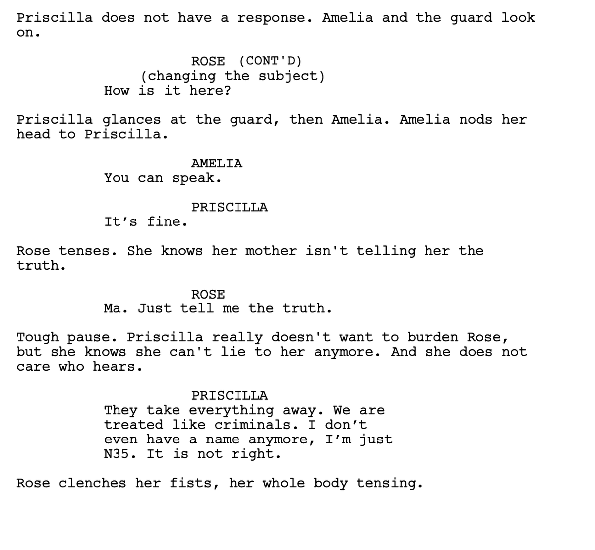 anniejhowell's tweet photo. #watchyellowrose Here's a bit of the script for that last scene ... https://t.co/7YCf94qyYf