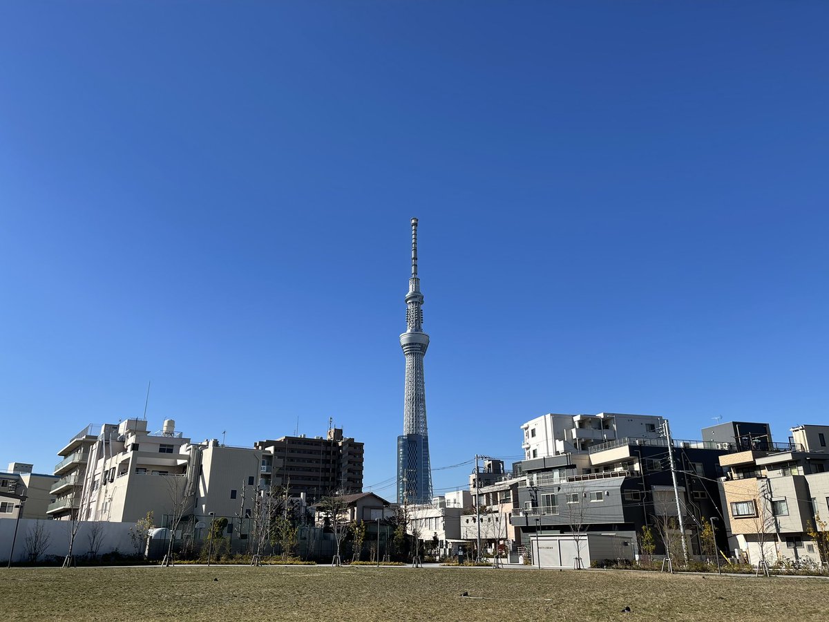 Nobi Hayashi 林信行 いつもは成田エクスプレスの窓から見るイメージの スカイツリー 今年は成田 エクスプレスない分近くから