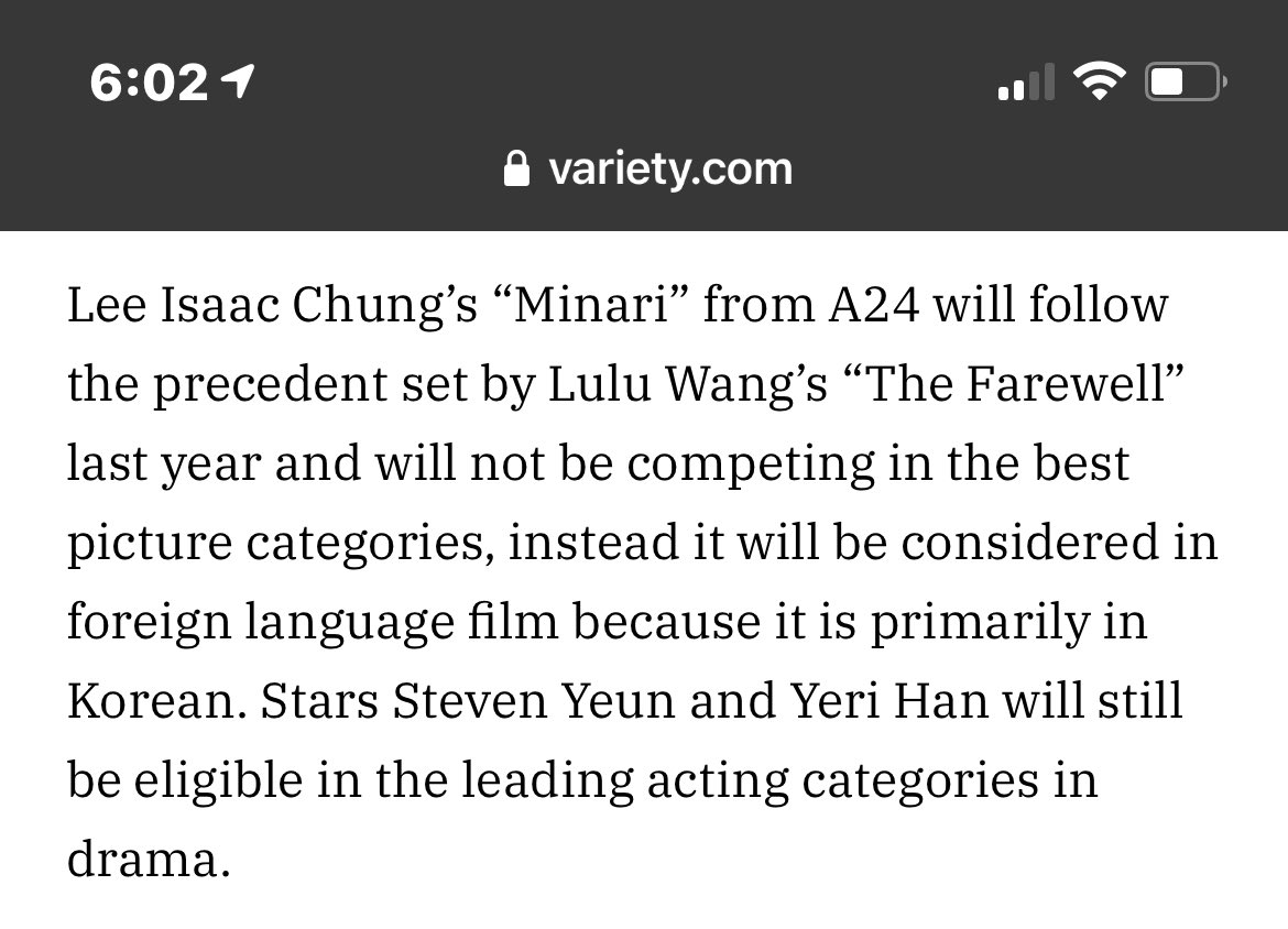Jeff Yang On Twitter I Don T Know If A24 Or The Hfpa Needs To Hear This But It S Truly Unfortunate To See American Films By American Directors Put Into The Foreign Language