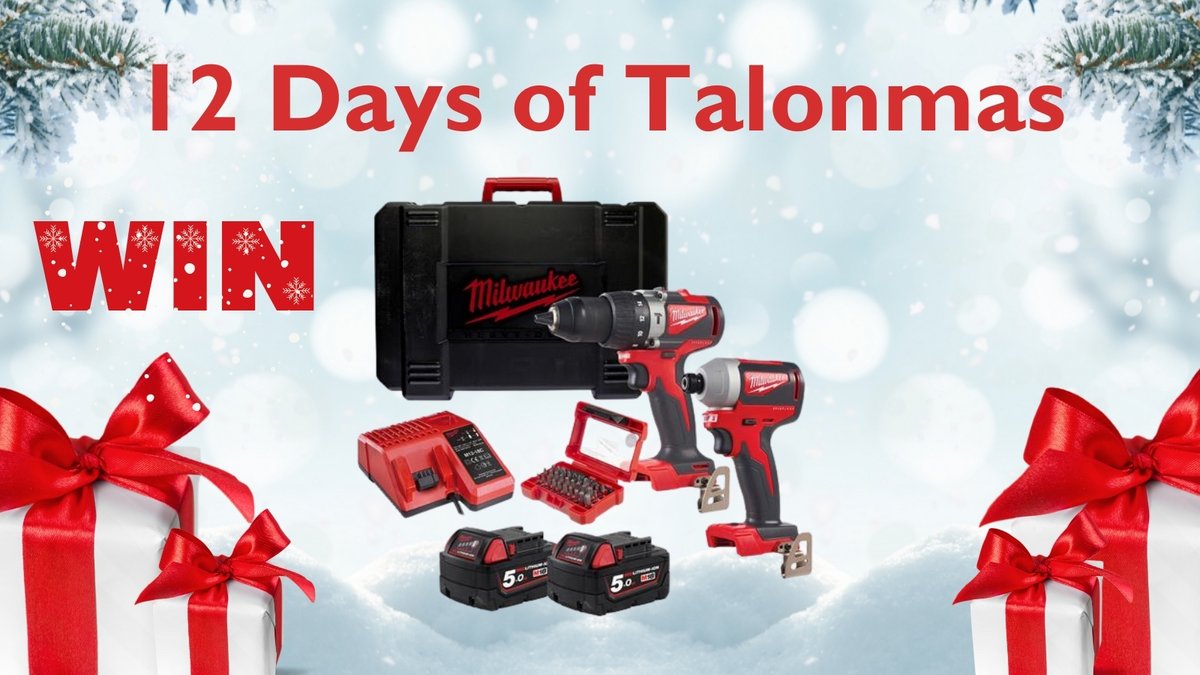 Talon (@uktalon) on Twitter photo On the 11th Working Day of Talonmas🎅,
<a href="/milwaukeetool/">Milwaukee Tool</a> 18v M18 Brushless 2 Piece Kit with 2 x 5Ah Batteries, Charger, Case &Screwdriver Bit Set🎁 1 Winner!
To enter: Like👍🏻,RT, Follow & don't be frosty, tag your mates!
UK entries only🇬🇧 T&C's apply. On the 11th Working Day of Talonmas🎅,
<a href="/milwaukeetool/">Milwaukee Tool</a> 18v M18 Brushless 2 Piece Kit with 2 x 5Ah Batteries, Charger, Case &Screwdriver Bit Set🎁 1 Winner!
To enter: Like👍🏻,RT, Follow & don't be frosty, tag your mates!
UK entries only🇬🇧 T&C's apply.