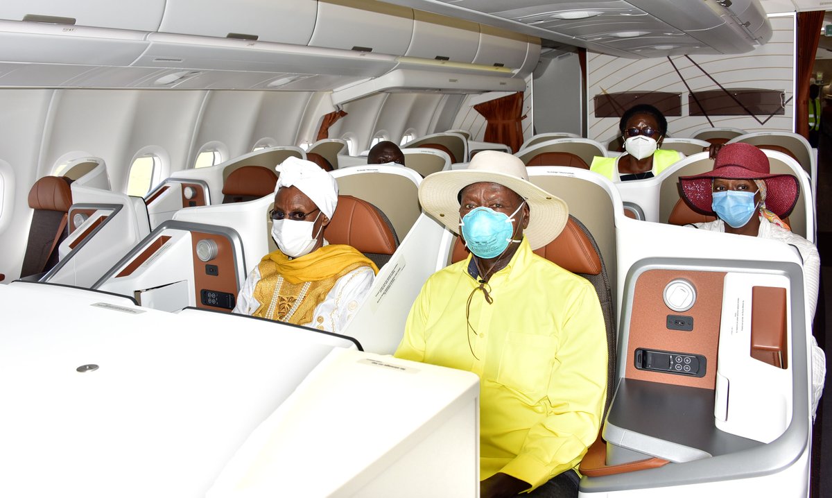KagutaMuseveni's tweet photo. I received the first of our two new Airbus A330-neo flag-carriers on behalf of @UG_Airlines and Ugandans. I congratulate Ugandans upon this achievement and encourage each one of us to support our own Airline. To @UG_Airlines, I do not want to hear of ANY corruption. https://t.co/tQN4yYPGWE
