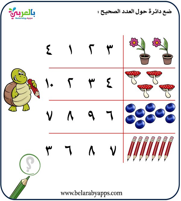 اعد ثم اضع دائرة حول العدد الصحيح ✍️🔢✏️

المصدر : pinterest