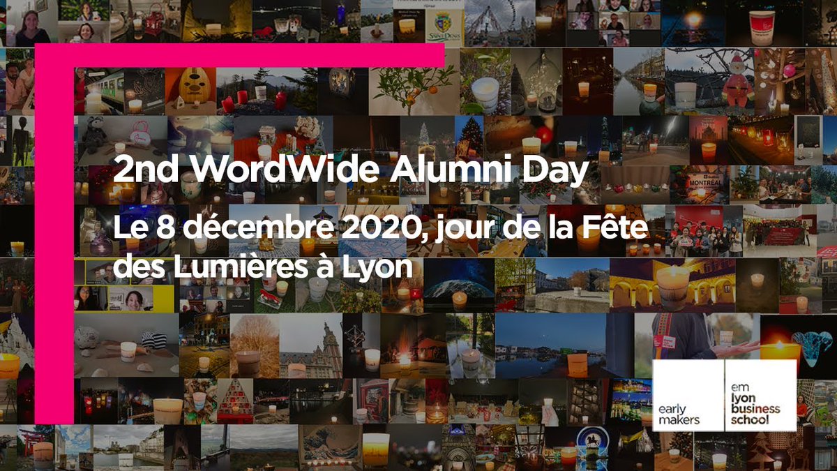 emlyonalumni's tweet photo. 👏Merci pour vos actions au #WWAD20 dédié à la Solidarité. Découvrez la 📽 @IsabelleHuault &amp; les📸🕯 🎬https://t.co/76R5jFQ18R 
📣Poursuivez le dispositif #emlyonSolidaire 
❤Fondation https://t.co/HoPQ9GuHL5
🤲Don https://t.co/62RuwNOLRN
🛠employabilité https://t.co/xkdfg6Hsfs https://t.co/N4pRdhd3J3