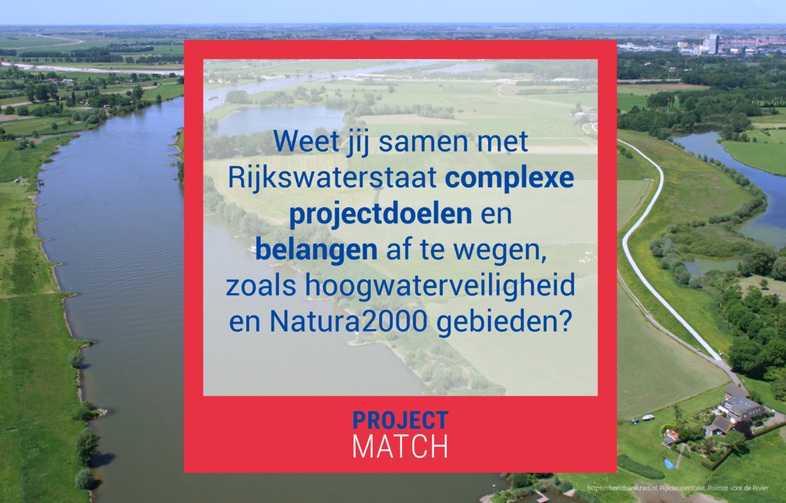 projectmatch_nl's tweet photo. Heb jij ervaring met complexe projectdoelen en belangen of bekend met hoogwaterveiligheid projecten en Natura2000 gebieden? Meld je aan voor het Match event voor het onderhoudscontract uiterwaarden: https://t.co/DeY67jatM6
@BouwendNL @NLingenieurs @Rijkswaterstaat #samenwerken https://t.co/a4pv4BvAF2