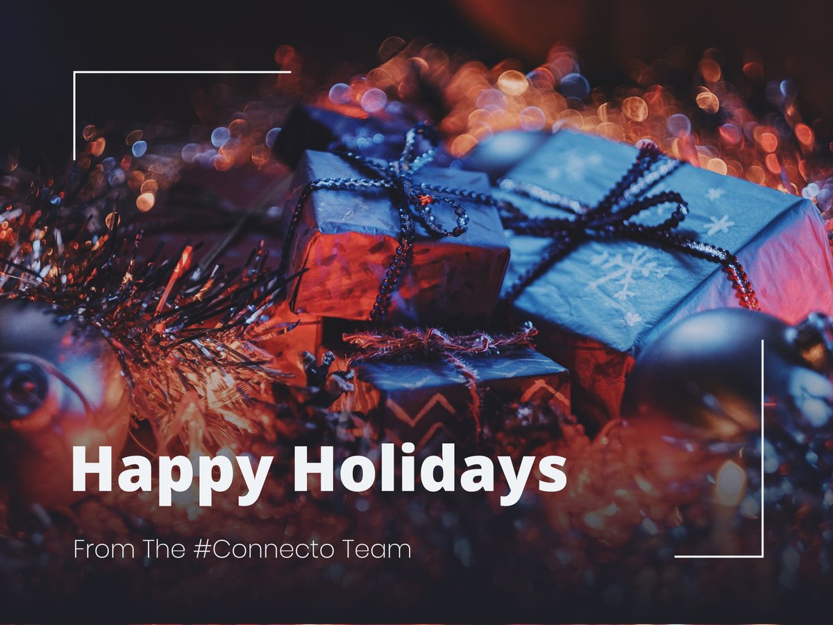 This #holiday season is unlike any other. As we move into a new (hopefully better) year, we wish you strength, health, moments of peace, and joy❤️

May the holidays end this year on a cheerful note. 🙌

Here's wishing you 𝒽𝒶𝓅𝓅𝓎 𝒽𝑜𝓁𝒾𝒹𝒶𝓎𝓈 🎄 from the #Connecto Team! 🎅