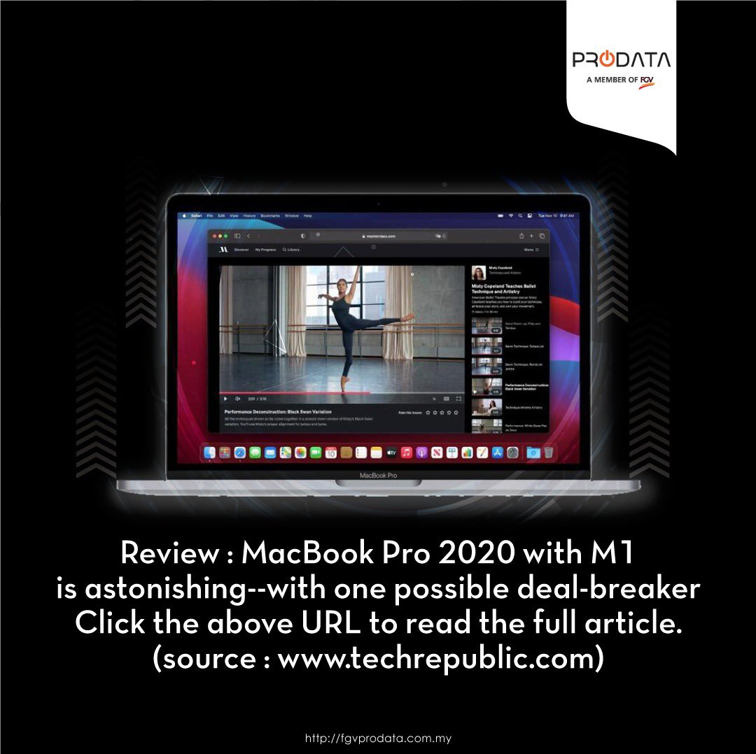 FProdata's tweet image. Let us find out how MacBook Pro 2020 with M1 is astonishing. Please click this tek.io/2WCupZ5 to read the full review. #fgvprodata #Technologysharing #macbookpro2020