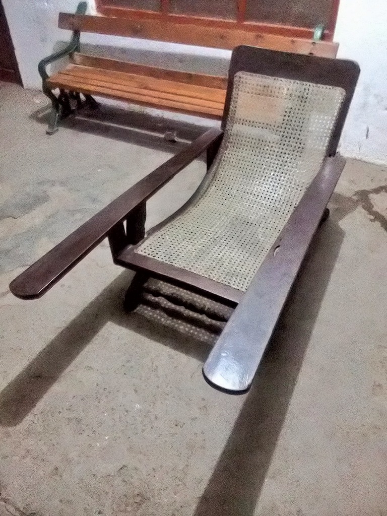 Railway Romance___On a cold December evening at Kot Lakhpat Railway Station I walked into Station Master office, took this unique recliner and got myself photographed in reposeAll this inspired by Salman Rashid's fabulous piece on the railway antiquity called Chair, Long Arm