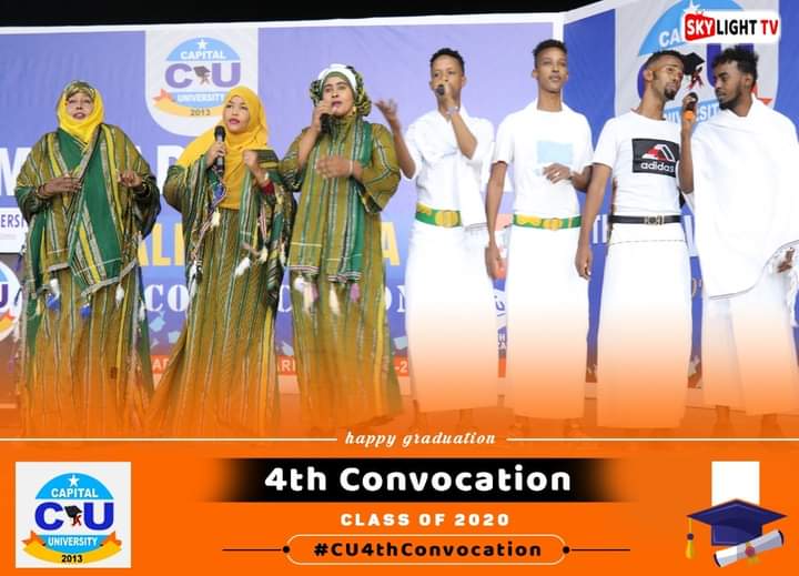 CapitalSomalia's tweet photo. Kooxda Hido ayaa soo bandhigay heesta jamacadda capital
4th convocation 
Class of 2020
#CU4thConvocation https://t.co/yNZwKXyB0Y
