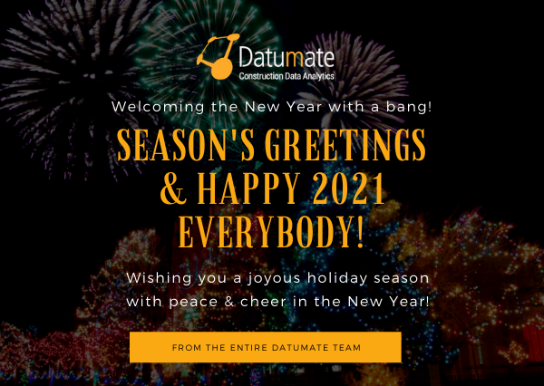 datumate's tweet image. From everyone here at #Datumate, we wish you Happy Holidays and a New Year filled with Peace, Love, Health, and Prosperity.
With appreciation for your support, trust, and business during the past year. We are looking forward to meeting you in person in 2021.