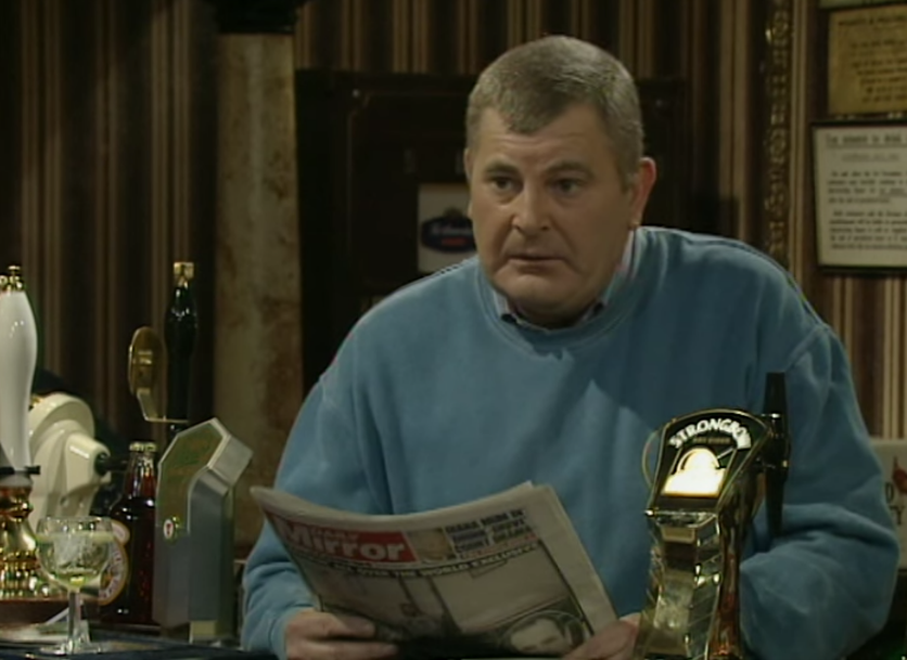 The Mirror was seen in four scenes, read by three characters and mentioned onceDel was shown reading the newspaper, while a publicity poster in Sid’s Café advertised the paperIn another scene, Mike, the landlord of the Nag's Head, was shown reading the paper, as was Rodney