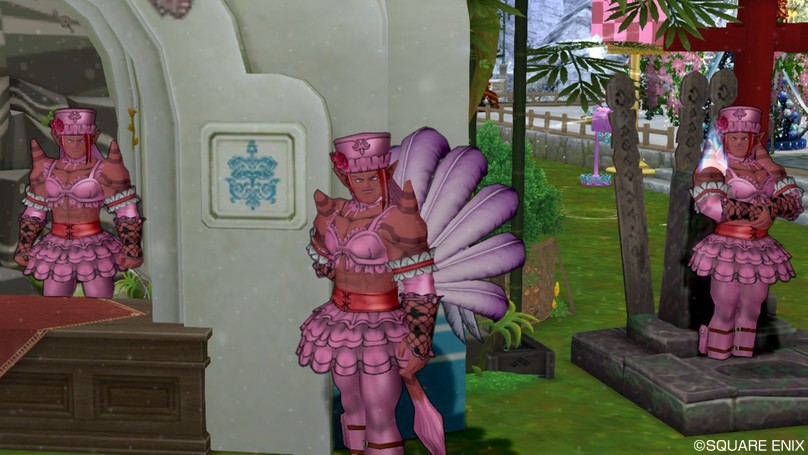 ぜすたべあ ナイスピンクタウンのナイスピンク達にナイスピンクドレアを着せました うん ナイスピンクです フレンドにお披露目したところ 邪神の宮殿並に分かりずらいそうです