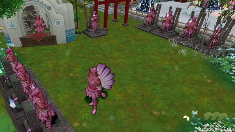 ぜすたべあ ナイスピンクタウンのナイスピンク達にナイスピンクドレアを着せました うん ナイスピンクです フレンドにお披露目したところ 邪神の宮殿並に分かりずらいそうです