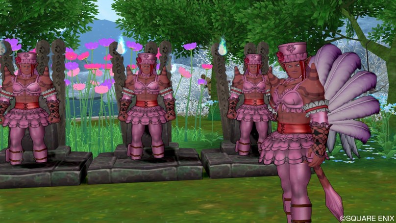 ぜすたべあ ナイスピンクタウンのナイスピンク達にナイスピンクドレアを着せました うん ナイスピンクです フレンドにお披露目したところ 邪神の宮殿並に分かりずらいそうです