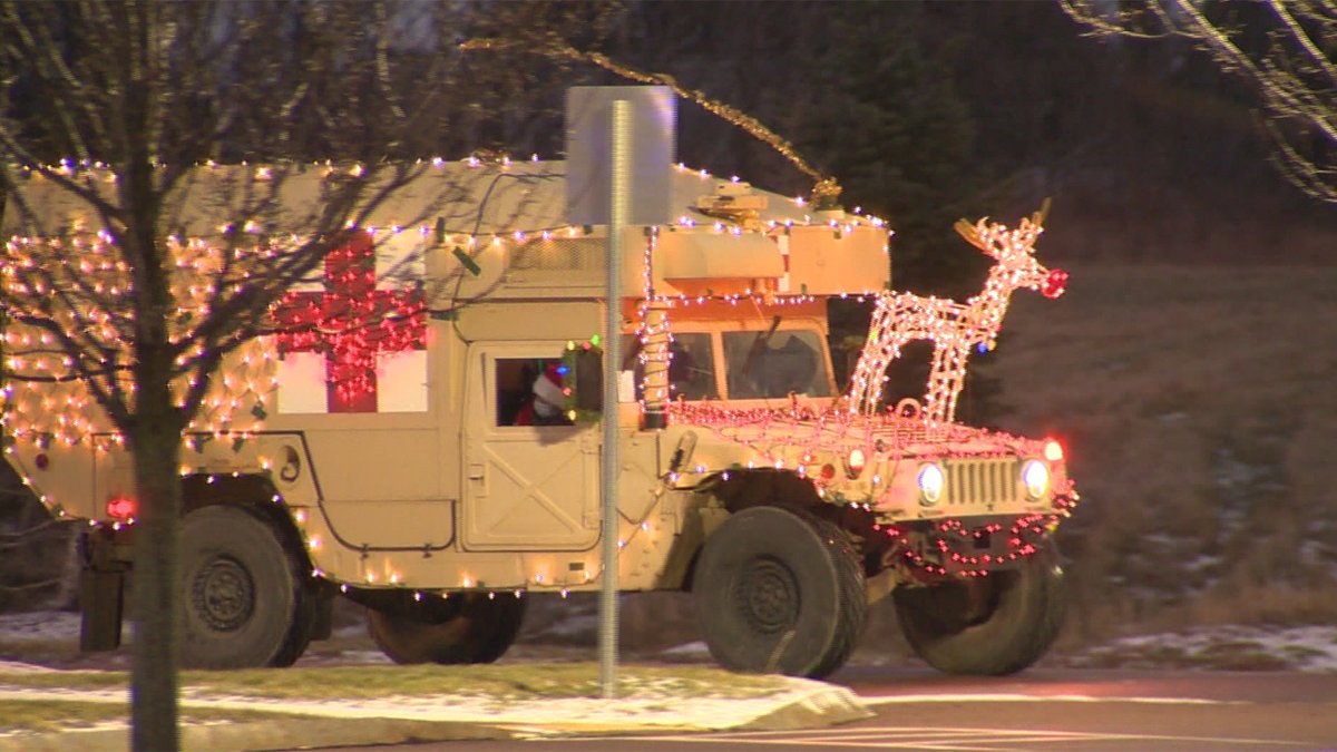 wcax's tweet photo. #Vt National Guard spreads holiday cheer with Santa parade- @ErinBrownNews shows you https://t.co/AfUdZIWxQk https://t.co/RwlIVsGtau